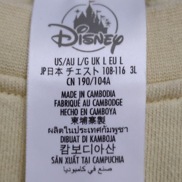 Disney Halloween Graphic Sweatshirt Size Large Crewneck Pale Yellow - Picture 9 of 11